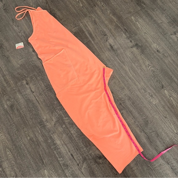 Free People FP Movement Hot Shot Onesie Large Pastel Peach Oversized Romper - Picture 13 of 14